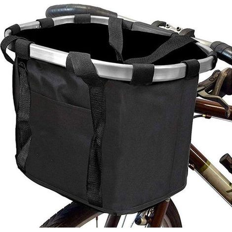 Pliant Panier De Vélo Polyvalent Sacoche De Guidon De Vélo Panier Avant Amovible pour Vélo avec Support pour Le Camping en Plein Air (1/5)