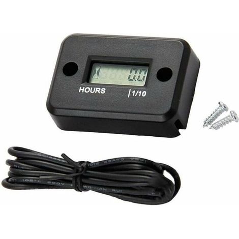 Compteur Moto,Étanche Affichage LCD Compteur horaire numérique Minuterie de jauge pour Quad Moto Motoneige motocross pit bike tondeuse à gazon tracteur camion (1/5)