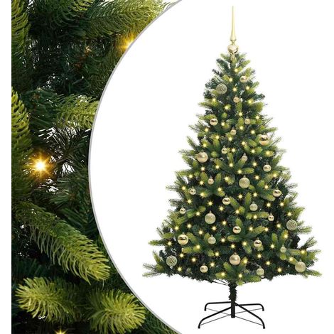 Arbre de Noël Sapin de Noël artificiel à charnières 150 LED Vert 150 cm (1/5)