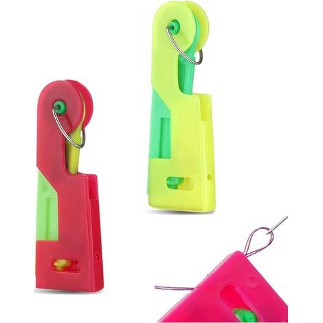 Lntyq 2 Pcs Enfile-Aiguilles, Plastique DIY Enfile-Fil, Enfile-Aiguilles en Plastique pour Couture, Point de Croix Enfile-Aiguilles, Fil Enfile-Aiguille à Coudre(Couleur Aléatoire) (1/5)