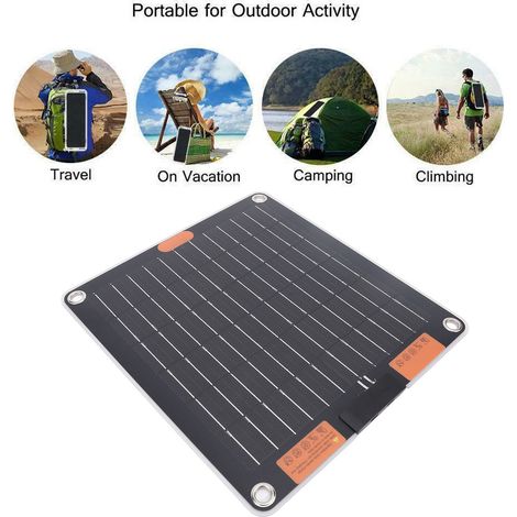 Pannello solare monocristallino Toivize da 10 W con doppia porta USB-C, 5 V 2 A e ventose per ricaricare telefoni, campeggio ed escursionismo. (1/5)