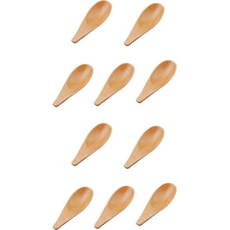 10 cucharas de madera para condimentos con mango corto, para café, té, leche en polvo, especias, dulces, etc. (1/4)