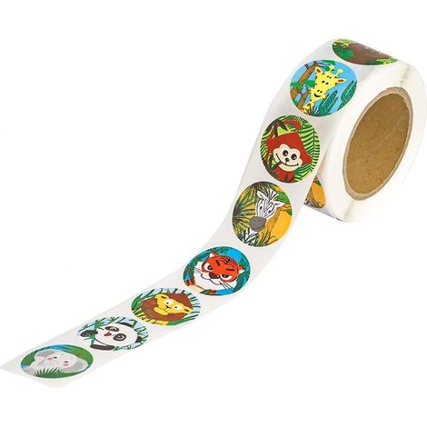 Adesivi motivazionali da 2,5 cm - giungla, 500 pezzi