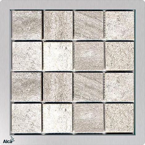 AlcaDrain Rost für Edelstahl Bodenablauf 92×92 mm fürFliesesenverlegung (1/2)