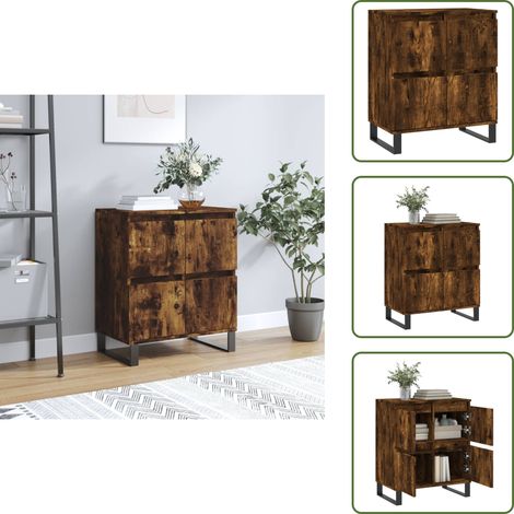 Sideboard Räuchereiche 60x35x70 cm Holzwerkstoff - Schreibtisch - Wohnzimmermöbel - Sideboard - Regal - Holzmöbel (1/5)