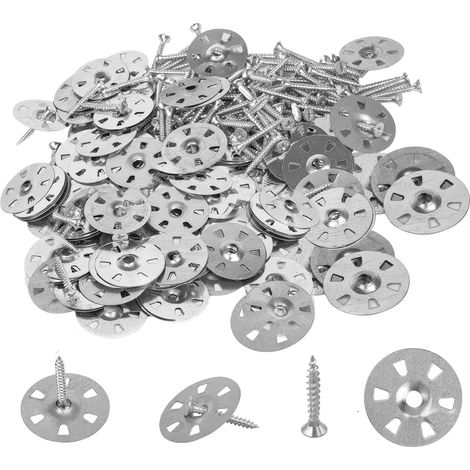 Panneau de support de carrelage, 200 pièces Rondelles isolantes faciles à fixer et métalliques pour panneaux isolants 35 mm avec vis (3,5 x 30 mm) (1/5)