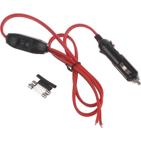Adaptateur allume-cigare mâle avec interrupteur marche/arrêt, cordon 2,5 mm, accessoire automobile - 3 m