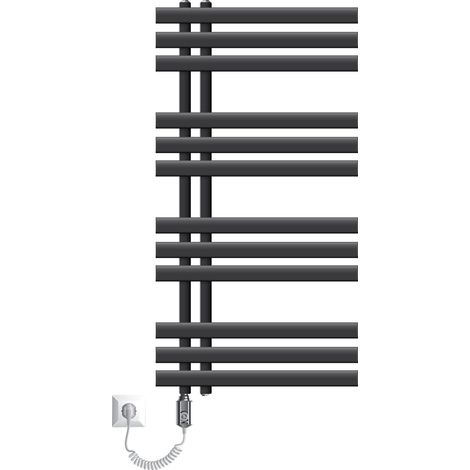 ECD Germany Iron EM Design Badheizkörper Elektrisch 500 x 1000 mm Anthrazit mit Heizstab 300W Große Leistung - Designheizkörper Paneelheizkörper Heizkörper Handtuchwärmer Handtuchtrockner