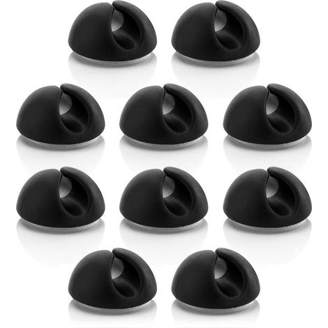 10 Kabelbinder, Kabelmanagement, Kabelorganisator für Kabel bis 8 mm, Schwarz (1/5)