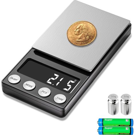 Digital coin scale, 0.01g gram precision for coins, bank tills and home use, ideal scale for gold and jewelry, 200g capacity with calibration weight (1/5)