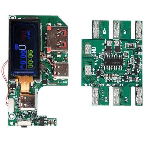 PD QC Schnelllade-Mainboard mit externem Akku und 0,96"-Bildschirm, 2S 45W/3S 65W Li-Ionen-Akkuschutz, DIY-Netzteilmodul B (1/5)