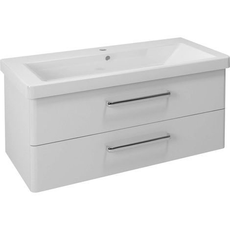 Sapho Theia - Mueble para lavabo 101x43x44 cm, 2 cajones, blanco TH105-3030