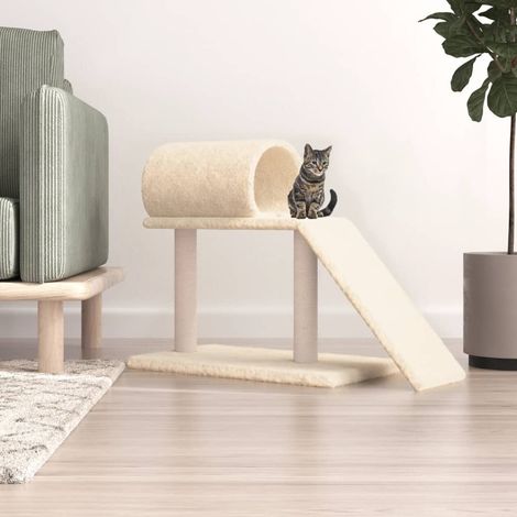 vidaXL Arbres à chat avec tunnel et échelle crème 55,5 cm (1/5)