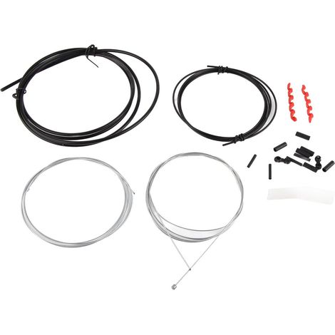 Câble de frein de vélo avec embouts, puissance de freinage optimale, en acier inoxydable, pour VTT et vélo de route, noir. (1/5)