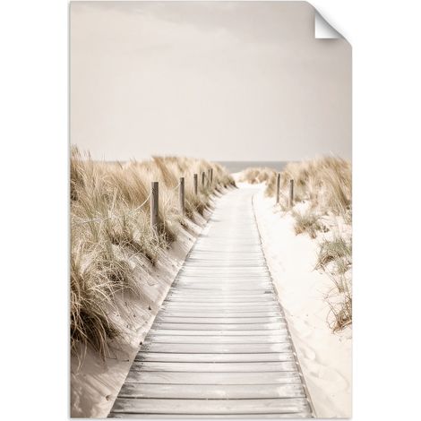 Selbstklebendes Poster – Wandsticker Steg zum Strand Dünen Natur 20x30 cm (1/3)