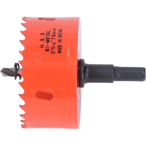 Scie cloche bimétal HSS trépan avec mandrin pour bois PVC 75mm / 2,95 pouces (1/5)