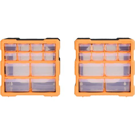 Organisateurs multi-tiroirs avec 12 tiroirs 2 pcs 26,5x16x26 cm CFW40278 (1/5)