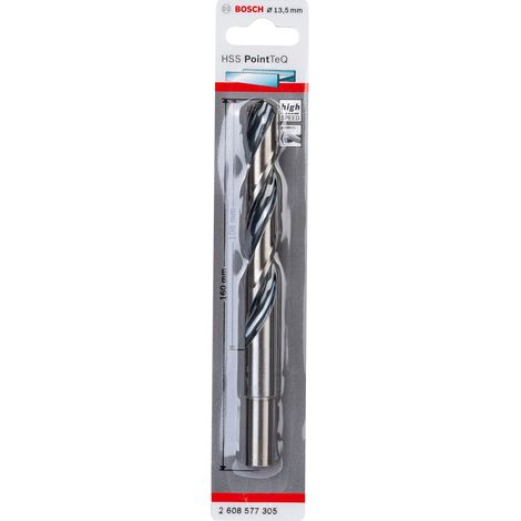 1x Forets hélicoïdaux HSS PointTeQ (pour métal, emmanchement réduit 13,5 x 101 x 160 mm, accessoires pour perceuse-visseuse) (1/5)