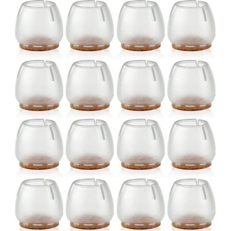 16 Stuhlkappen 17-21 mm Silikon-Möbelgleiter, Schutzgleiter für Möbelbeine, Stuhlbeinüberzüge, Tischüberzüge, Kratzschutz, Bodenschoner für runde Beine (1/3)