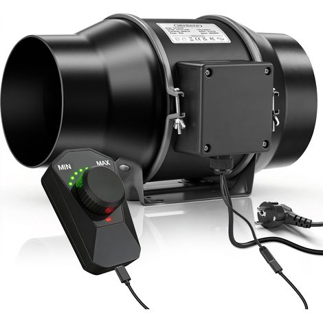 70W 150mm Ventilateur Extracteur d'air en Ligne 683 m³/h Ventilation de Conduit Moteur EC à Fréquence avec Contrôleur de Vitesse Variable pour Humide Garages Tente de Culture Hydroponique (1/5)