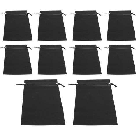 10pcs Storage Bag Foldable Waterproof Washable Reliable Durable Drawstring Design Pouch for School TravelBlack (1/5)