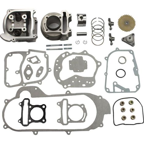 Modified cylinder block, 50 mm bore, 100 cm³ displacement, compatible with the GY6 engine upgrade kit, includes cylinder block, piston, piston rings and accessories for performance enhancement for sco