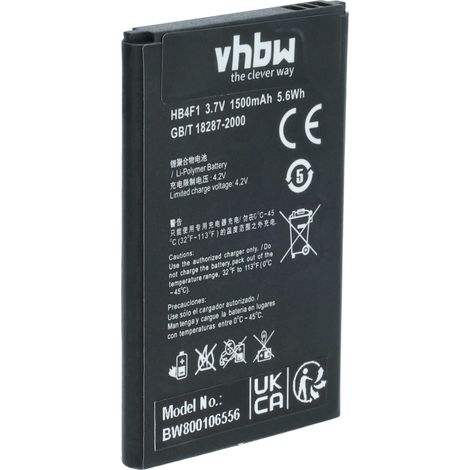 vhbw batteria sostituisce B5765620003, BL161, BLT005, C634104130T, HB4F1, HWBAF1 per hotspot modem router portatile (1500mAh, 3,7V, Li-Ion)
