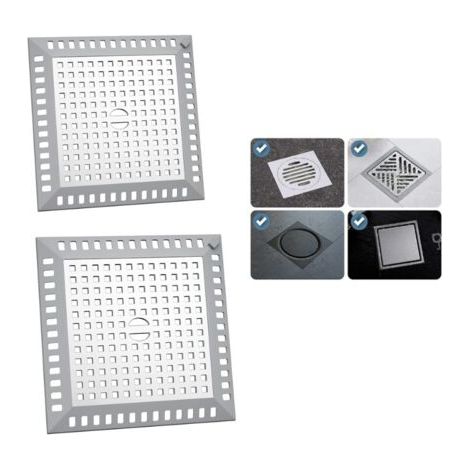 Attrape Cheveux Douche 12,3 x 12,3 cm Filtre Evier Cuisine de Carré en Acier Inoxydable Argenté Grille Evier Anti-Obstruction pour Douche de Salle de Bain, pour Salle de Bain et Cuisine