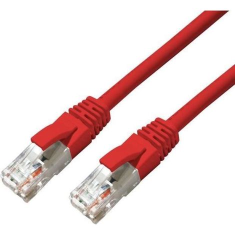 Câble Réseau Cat6a - 1,5 M - U/UTP - RJ-45 Mâle/Mâle - LSZH - Rouge (1/3)