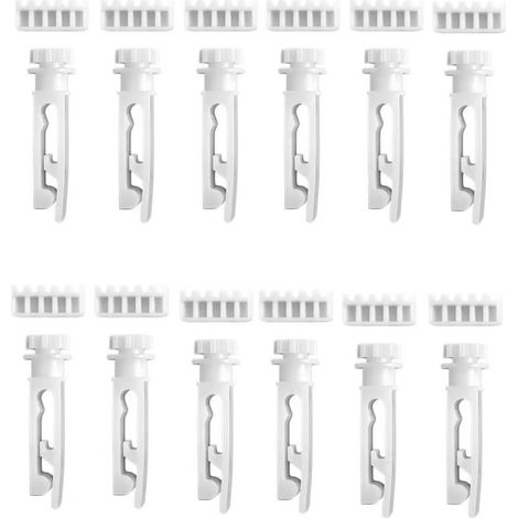 12 PiiCes Accessoires Pour Stores et,Pièces de Réparation pour Stores Verticaux, crochets de poulie verticale en plastique pour montage sur rail(3.13x0.8x1.35x0.57cm) (1/5)