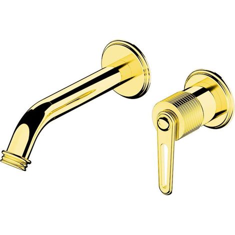 Sapho - Miscelatore da lavabo ad incasso, installazione a 2 fori, con corpo incasso, oro BB018/17 (1/3)