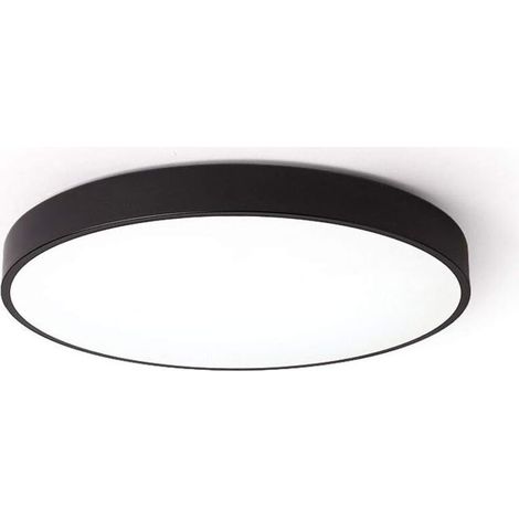 Moderne ultrahelle LED-Deckenleuchte aus Eisen, kreatives Design, ultradünne, runde Deckenleuchte zur bündigen Montage für die Inneneinrichtung, Schwarz (1/4)