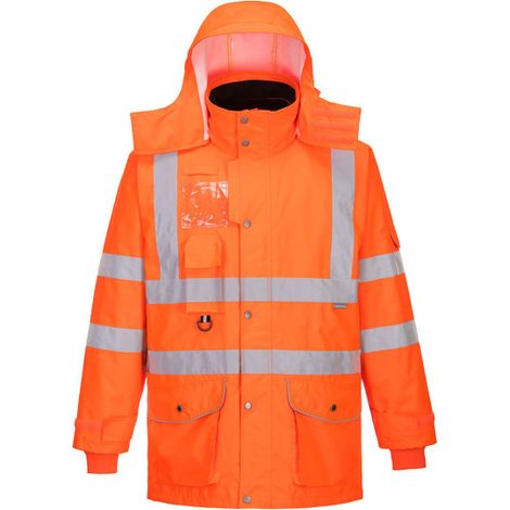 Parka 7 en 1 Traffic, RIS cuello con forro de polar, entornos de riesgo naranja flúor RT27 S Naranja