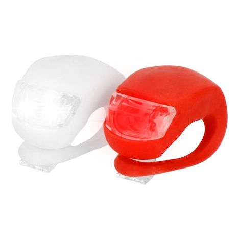 Lampka para bicicleta, juego de 2 unidades, delantera y trasera, de silicona resistente al agua. (1/5)