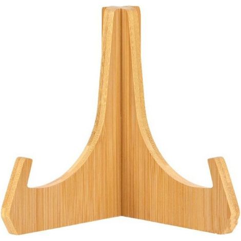 Sollbry Dekorative Tellerhalter, 15,2 cm Tellerhalter, Bambus-Fotorahmenhalter, Tischstaffeleien, dekorativer Halter für Geschirr, Teller, Buch, Foto, Plakette (1 Stück) (1/5)