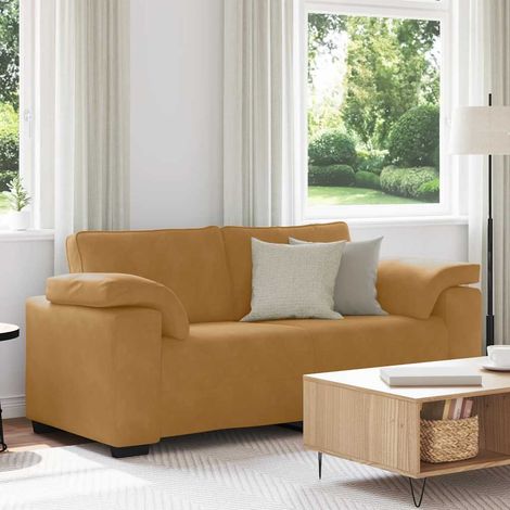 Zweisitzer-Sofa Braun 180x77x82 cm Samt (1/5)