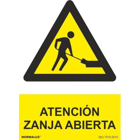 Señal Atención Zanja Abierta Con Tintas UV                         100 x 150 mm                          ADHESIVOS DE VINILO (1/2)