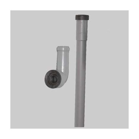 TUBO REGOLABILE PER PASSO RAPIDO O FLUSSOMETRO  cm 100 Ø 26x32 c/curva PVC     CR