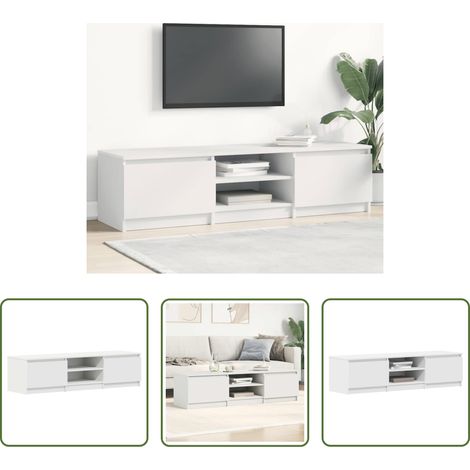 vidaXL Meuble tv moderne -  Meuble TV Blanc 140x40x35,5 cm Bois d'ingénierie (1/5)