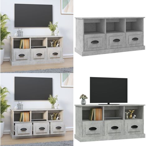 Meuble TV gris béton 100x35x50 cm bois d'ingénierie - Meubles Tv - Meuble Tv - Support Tv - Unité Tv - Meuble Salle Séjour - Home & Living (1/5)