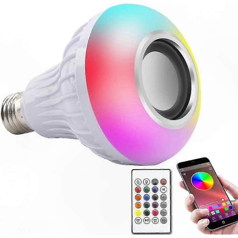 E27 12W RGB Bluetooth-LED-Lampe, farbwechselndes Licht mit Fernbedienung, ideal für Musik und zum Lesen (1/5)