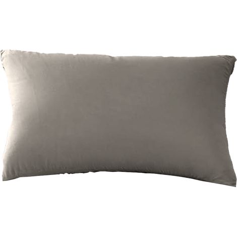 Taie d'oreiller en coton, simple, unie, confortable et douce, adaptée à de nombreuses occasions. (1/5)