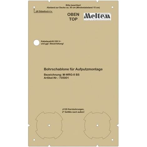 Meltem Bohrschablone Aufputzmontage M-WRG-II BS