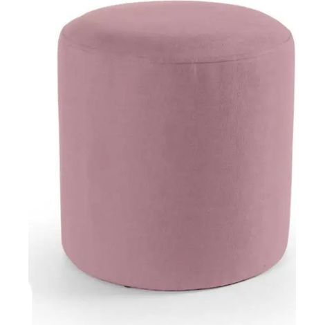 Rosa velours pouf Ø40x40