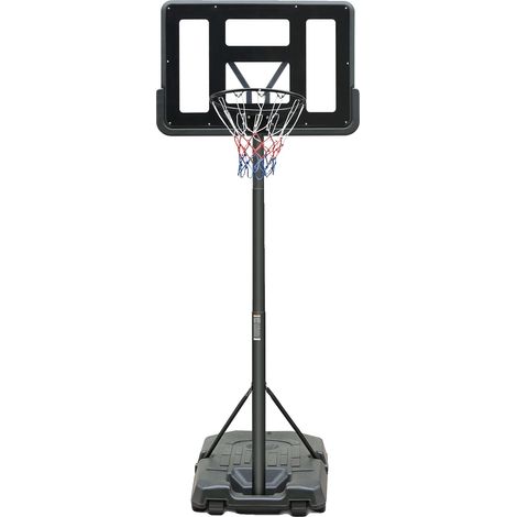 Aro de baloncesto, tablero de PVC, altura ajustable de 198,12 a 304,8 cm, capacidad de la base de agua de 79,83 kg, diseño de soporte triangular, red de nailon resistente a la intemperie. (1/5)