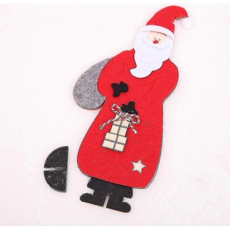Décorations de Noël en feutrine, poupées de Noël, figurines à poser, jouet pour enfants (2 pièces rouges) (1/4)