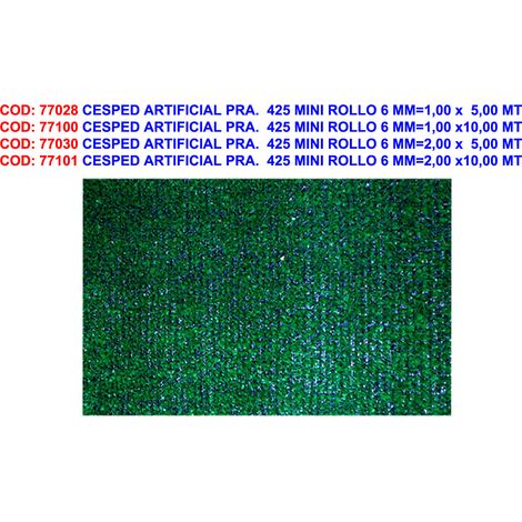 Erba artificiale F.S. PRA. 425 mini rotolo 6 mm - 1,00 x 5,00 m