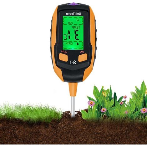 Digitales 4 in 1 Bodenmessgerät mit pH Wert und Feuchtigkeitsmessung für Pflanzen, inklusive Temperatur und Lichtmessung für Garten und Innenräum (1/5)