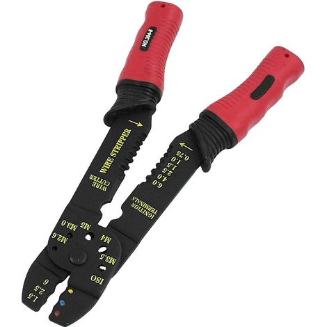 Roter gummieschichteter Griffklemmen-Crimper-Bolzen-Abisolierzange 8'' (17a1b7ee884664a992ad0a90ade1