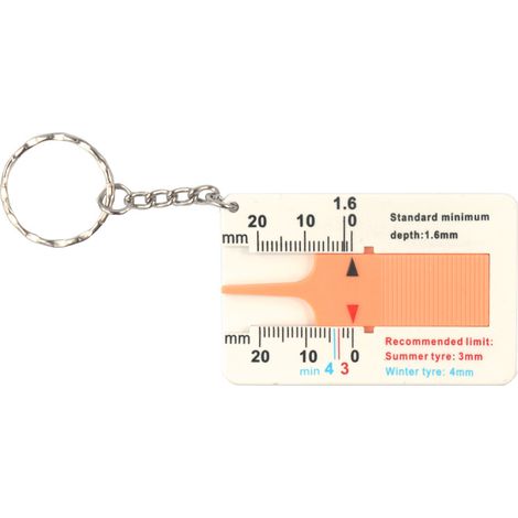 Jeu de 2 jauges de profondeur de pneu orange, mesure de la profondeur de la bande de roulement de 0 à 20 mm (1/5)